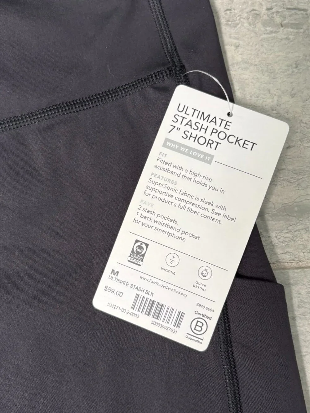 Athleta Ultimate Stash Pocket 7" Bike Shorts Black Medium NWT - Picture 5 of 10